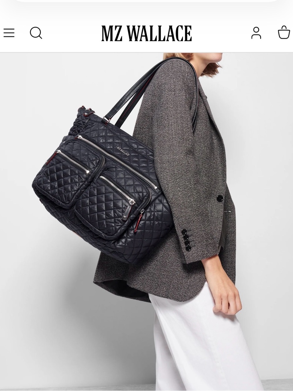 MZ Wallace Black Crosby Traveler Duffel - Picture 2 of 9